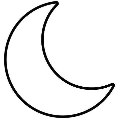 Halbmond | Premium Vector #Freepik #vector #mond-logo #schlaf-symbol #logotype #logo Draw A Moon, Moon With Clouds, Moon Printable, Moon Template, Crescent Moon Outline, Moon Drawing Simple, Crescent Moon Template Free Printable, Moon Cut Out, Moon And Stars Template Free Printable