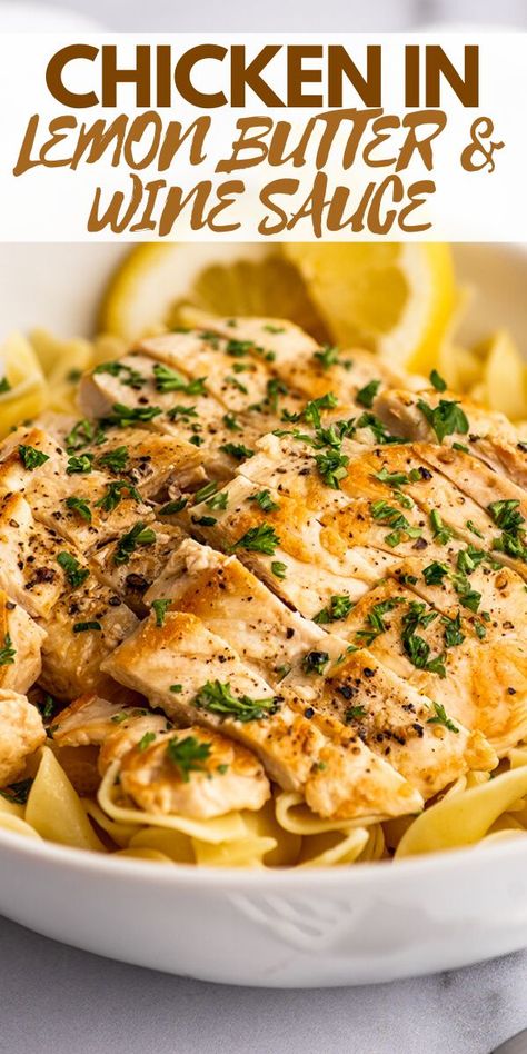 Lemon Wine Chicken Recipe, Garlic And White Wine Sauce, Chicken With Beurre Blanc, White Wine Lemon Butter Sauce Pasta, White Wine Lemon Sauce, Butter Wine Sauce Pasta, Lemon Wine Sauce, Chicken In Butter Sauce, Chicken Cutlet White Wine Sauce