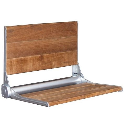 Moen DN7110 Home Care Fold Down Shower Seat Folding Shower Bench, Teak Shower Seat, Wood Shower Bench, Teak Shower Bench, Bath Showroom, Wood Bath, Teak Wall, Shower Seat, Shower Chair