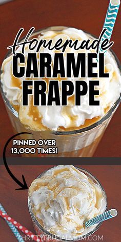 Mcdonalds Caramel Frappe, Frappe Recipes, Homemade Frappe, Carmel Frappe, Caramel Frappe Recipe, Easy Homemade Caramel, Frozen Coffee Drinks, Leftover Coffee, Caramel Frappe