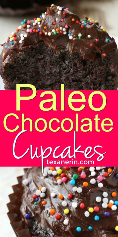 Paleo Cupcakes Recipes, Paleo Chocolate Cupcakes, Paleo Cupcakes, Gluten Free Chocolate Cupcakes, Healthy Cupcakes, Healthy Chocolate Recipes, Chocolate Fudge Frosting, Chocolate Chip Brownies, Scd Diet