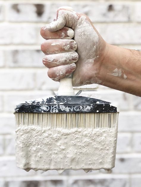 You searched for limewash | Noting Grace Cristallo White Limewash, Lime Wash Stone Exterior, Limewash Brick Exterior, Painting Bricks, Lime Wash Brick, Brick Repair, Lime Wash, Limewash Paint, Brick Exterior