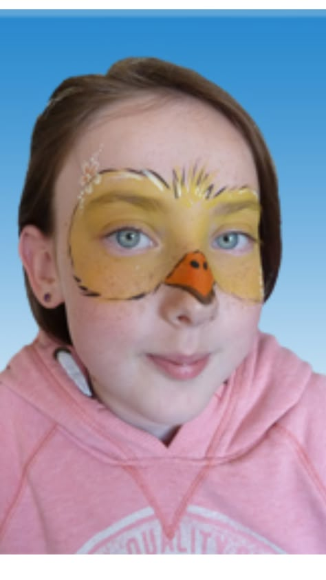 Chicken Face Painting, Duck Makeup Halloween, Chicken Makeup Halloween, Chicken Face Paint, Duck Face Paint, Chicken Makeup, Fall Face Paint, Minion Face Paint, Duck Makeup