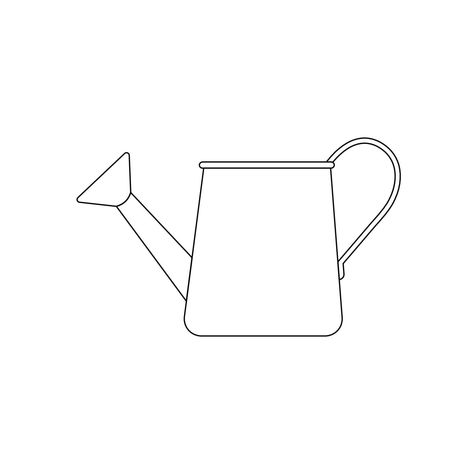 Watering Can Outline Icon Illustration on White Background Watering Can Outline, Watering Can Doodle, Watering Can Drawing, Watering Can Clipart, Can Clipart, Drawing Steps, Doodle Ideas, Free Sign, Backgrounds Free