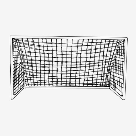 Soccer Net Drawing, Soccer Field Drawing, Soccer Goal Drawing, Football Field Drawing, Football Techniques, Drawing Football, Soccer Goal Post, Soccer Tattoos, Soccer And Basketball