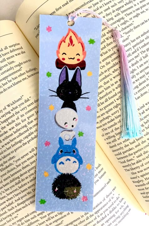 Sparkly bookmark with all my favorite Ghibli movie characters. Studio Ghibli Bookmark, Ghibli Bookmark, Studio Ghibli Party, Glitter Overlay, My Favorite Movies, Nerd Games, Naruto Sketch Drawing, Sketchbook Project, Glitter Overlays