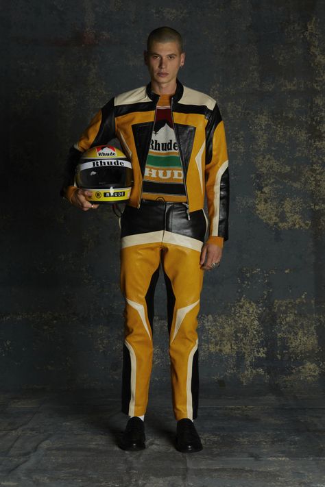 Rhude Fall 2022 Menswear Collection | Vogue Racing Jacket Outfit, High Tech Fashion, Racing Jackets, Races Fashion, Racing Suit, Racing Jacket, Menswear Fashion Show, Creation Couture, Tech Fashion