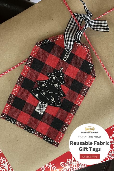 Fabric Gift Tags, Christmas Gift Tags Diy, Holiday Sewing, Fabric Gift Wrap, Christmas Gift Tag, Gift Tag Template, Gift Tags Diy, Quilted Gifts, Baby Lock