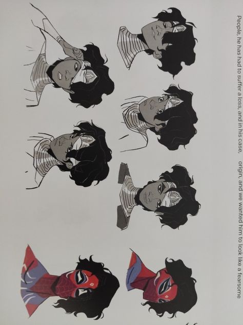 Spiderverse Expression Sheet, Spiderverse Expressions, Spider Verse Official Art, Spiderman Across The Spider Verse Official Art, The Art Of Spiderverse, Spiderverse Study, Spiderverse Official Art, Ami Thompson Spiderverse, Ami Thompson Art