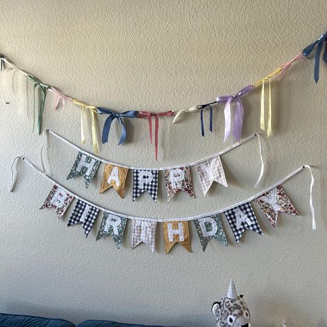 Custom Fabric Happy Birthday Banner, Fabric Happy Birthday Bunting, Birthday Banner Sustainable Reusable Party Decor, Handmade, Free Ship - Etsy Sewn Happy Birthday Banner, Happy Birthday Fabric Banner, Handmade Birthday Banner, Homemade Birthday Banner, Fabric Birthday Banner, Quilted Bunting, Happy Birthday Bunting, Birthday Garland, Pj Party