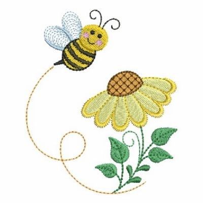 Bee Embroidery Design, Free Machine Embroidery Designs Patterns, Flower Machine Embroidery Designs, Bee Embroidery, Cartoon Embroidery, Hand Embroidery Projects, Embroidery Patterns Free, Machine Applique, Applique Embroidery Designs