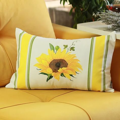 Color of the Year: Yellow and Gray — Pier 1 Couch Bench, Sunflower Artwork, House Pillow, Wedding Dining, Bench Chair, Trendy Pillow, Decorative Lumbar Pillows, Refresh Your Home, Accent Throw Pillows