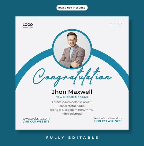 Congratulatory Poster, Congratulations Poster, Congratulations On Your Promotion, Congratulations Promotion, Work Anniversary, Job Vacancy, Iconic Photos, Post Templates, Vector Photo