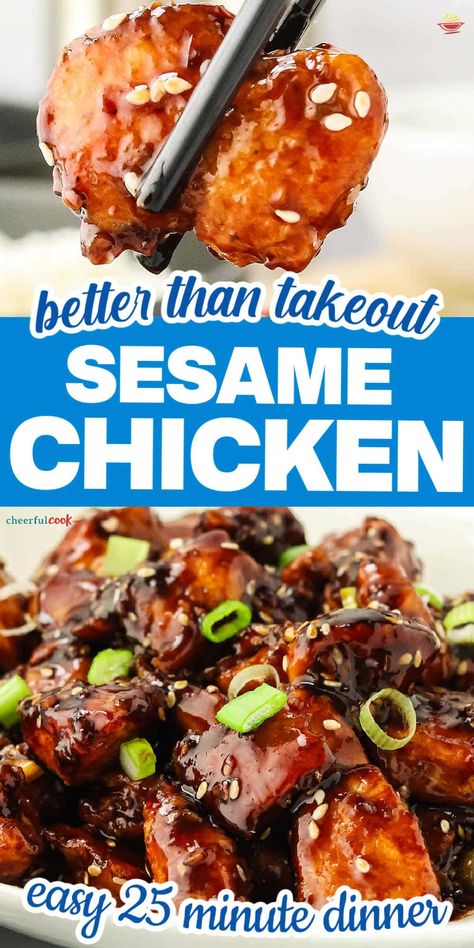 Sticky Asian Sauce, World Desserts, Chicken Sesame, Crispy Sesame Chicken, Easy Sesame Chicken, Easy Crockpot Recipes Healthy, Chicken Chinese, Chinese Food Recipes, Chinese Chicken Recipes