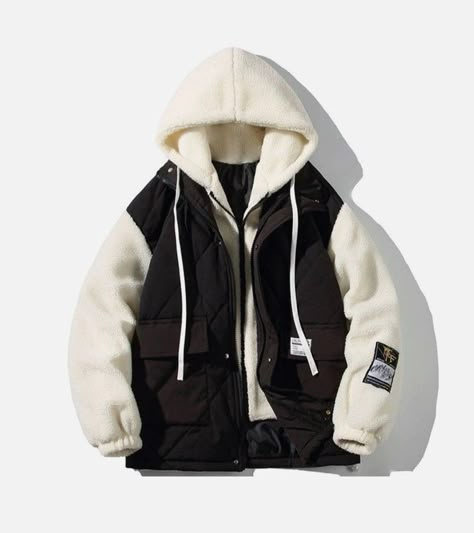 Top Streetwear Brands, Streetwear Jackets, Sherpa Coat, Varsity Jackets, Japanese Streetwear, Oversized Coat, Vintage Streetwear, Cotton Jacket, Street Style Outfit