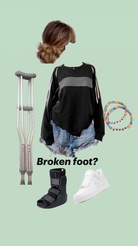 Knee Brace Outfit, Disabled Fashion, Broken Foot, Ankle Injury, Crutches, Knee Brace