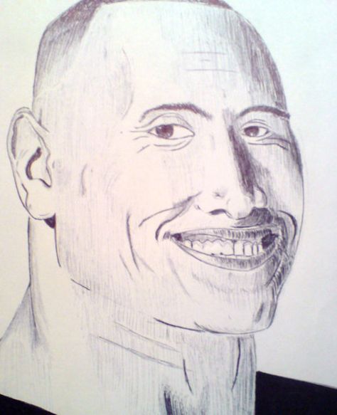 The Rock with an upsetting amount of facial detail: | The 30 Most Horrifying Fan Tributes Of All Time Bad Fan Art, Terrifying Pictures, Bad Painting, Bad Drawings, Creepy Guy, Bad Art, Celebrity Drawings, Funny Drawings, Guy Drawing