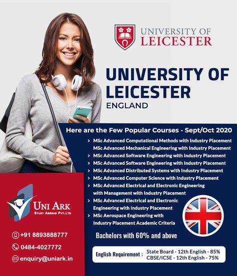 Want to study in UK? The University of Leicester is a public research university based in Leicester, England. The University of Leicester provides a wide range of Post-graduation courses. For enquiries visit : 🌐 www.uniark.in 📌 Ernakulam, Calicut Contact: Midhun Thomas ☎ 0484-4027772, +91 8893888777 #studyUK #studyinUk #studyAbroad #Leicester Leicester University, Study In Uk, Leicester England, Graduation Post, To Study, Study Abroad, Leicester, Vision Board, Engineering