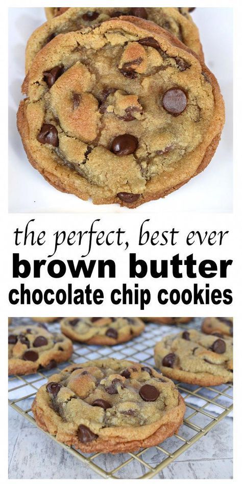 Chocolate Chip Cookies Crispy, Brown Butter Chocolate Chip, Brown Butter Chocolate Chip Cookies, The Best Chocolate Chip Cookies, Best Chocolate Chip Cookies, Cake Mix Cookie Recipes, Perfect Chocolate Chip Cookies, Best Chocolate Chip, Dessert Aux Fruits