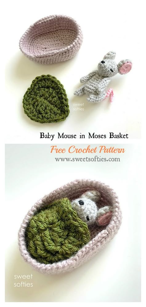 Crochet Doll Basket Free Pattern, Crochet Doll Basket, Free Funny Crochet Patterns, Free Micro Crochet Patterns, Micro Crochet Patterns, Micro Crochet Pattern Free, Funny Crochet Patterns, Baby Gifts Crochet, Crochet Moses Basket