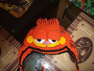 Garfield Hat Garfield Crochet Hat, Crochet Garfield Hat, Garfield Hat, Hello Kitty Crochet, Funky Hats, Health Art, Crochet Kids Hats, Crochet Keychain Pattern, Crochet Hat Free