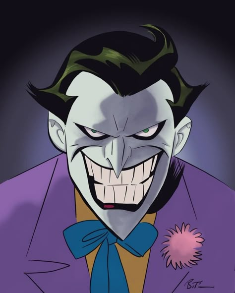 Joker By Bruce Timm Bruce Timm Joker, The Joker Animated, The Joker Cartoon, Mark Hamill Joker, Joker Animated Series, Joker Face Drawing, Best Batman Wallpapers, Old Joker, Joker Animated