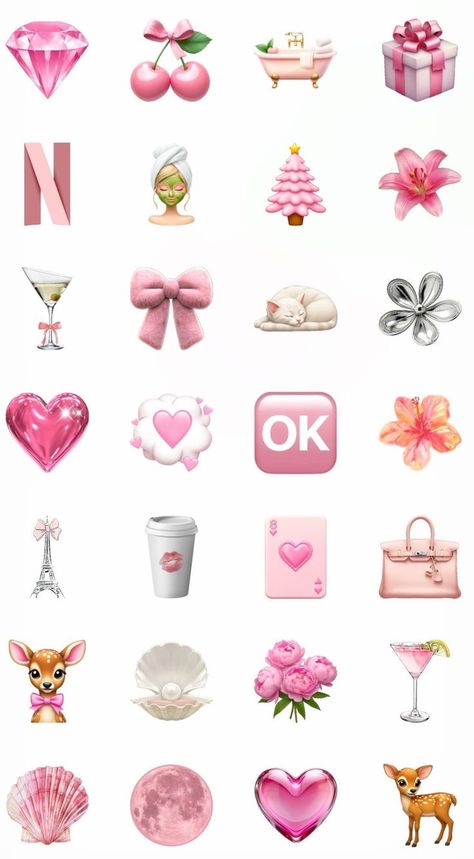 Emoji Sets Aesthetic, Aesthetic Pink Emoji Combinations, Pretty Emoji Combinations, Emojis Aesthetic Ios18, Sticker Emoji Cute, Emoji Icon Aesthetic, Iphone Emojis Aesthetic, Cute Iphone Emoji, Cute Emoji Aesthetic