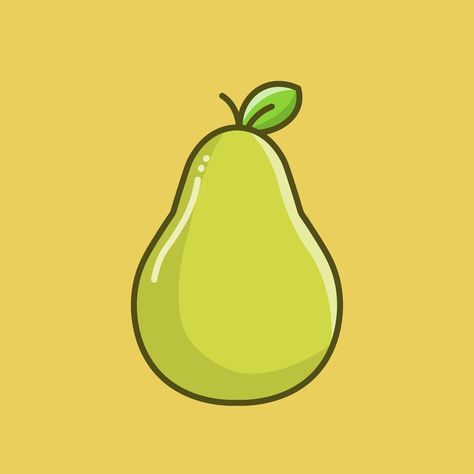 Pear Illustration Design, Pear Tattoo, Pear Cartoon, Pear Wallpaper, Pear Illustration, Pear Drawing, Avatar Drawing, Mascot Ideas, How To Draw Anything