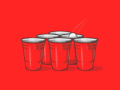 by Jack Royle Red Cups Party Aesthetic, Red Cup Party, Beer Pong Tournament, Beer Pong Table Designs, Podcast Design, Beer Games, Formal Cooler, Crafty Hobbies, Sticker Aesthetic