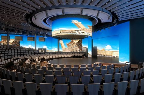 Exciting entertainment announced for Holland America Line ms Koningsdam including an incredible theater with a 270 degree LED screen. Carnival Vista, Holland America Line, Event Stage, Church Stage, Holland America, Lounge Design, Best Cruise, Stage Set, Church Design