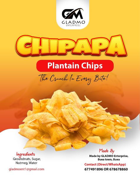 Chips Poster Design, Plantain Chips Label Design, Plantain Chips Packaging Design, Social Advertising Design, Desktop Wallpapers Tumblr, Advert Design, Chip Packaging, Plantain Chips, Graphic Design Flyer