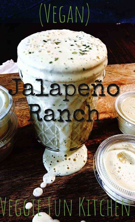 Vegan Salads Jalapeño Ranch Dressing, Jalapeño Ranch, Jalapeno Ranch Dressing, Vegan Salad Dressings, Vegan Salad Dressing Recipes, Oil Free Salad Dressing, Vegan Sauce Recipes, Vegan Ranch Dressing, Creamy Jalapeno