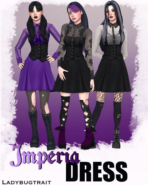 Elissabat of Monster High inspired gothic dress   Public : October 7.  #sims4 #thesims #goth #gothic #monsterhigh Witch Clothes Sims 4 Cc, Goth Clothing Sims 4 Cc, Pastel Goth Sims 4, Sims 4 Werewolf Outfits, Maxis Match Goth Cc, Sims 4 Dark Feminine Cc, Gothic Clothes Sims 4 Cc, Goth Dress Sims 4 Cc, Oh My Goth Sims 4 Cc