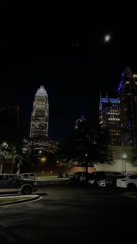 night | charlotte nc | buildings | blue | purple | car Downtown Charlotte Nc At Night, Car City Night, Night Purple Aesthetic, Charlotte Nc Aesthetic, Charlotte North Carolina Aesthetic, Downtown Charlotte Nc, Living In Charlotte Nc, Charlotte Usa, Building Pictures