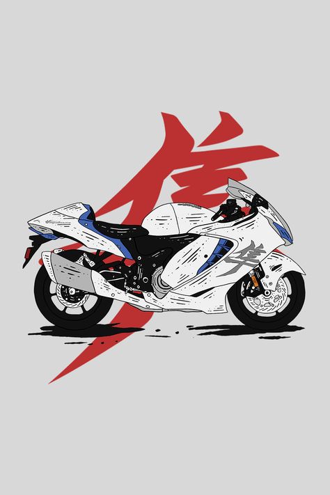 Hayabusa Motorcycle Wallpapers, Kawasaki Motorcycles Wallpaper, Suzuki Hayabusa Wallpapers, Hayabusa Wallpapers, Motorbike Poster, Hayabusa Motorcycle, Suzuki Bikes, Motorbike Art, Emoji Drawings