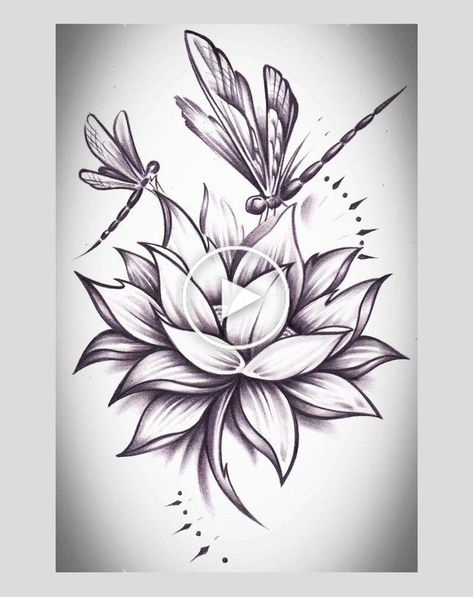 #Dragonflies #Lotus Lotus Tattoo Wrist, Lotusblume Tattoo, Water Lily Tattoos, Tattoo Lotus, Lily Flower Tattoos, Lotus Tattoo Design, Flower Symbol, Flower Tattoo Sleeve, Tattoos Skull