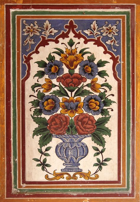 Mughal Flowers | Small Fresco Panel decorating the inside of… | Flickr Wazir Khan Mosque, Mughal Flowers, Mughal Motifs, Mughal Miniature Paintings, 3d Relief Art, Mughal Art Paintings, Persian Art Painting, South Asian Art, Mughal Paintings