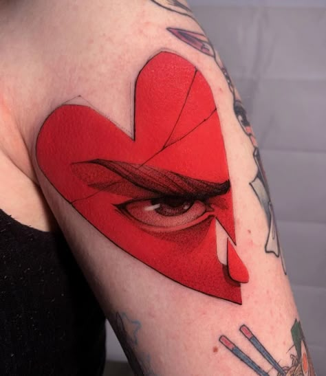 Heart tattoo by Kelvin Gabriel, inspired by the painting “The Fallen Angel” by Alexandre Cabanel. Best Tattoo Ideas For Men, Fallen Angel Tattoo, Red Heart Tattoos, Flame Tattoos, The Fallen Angel, Best Tattoo Ideas, Tattoo Ideas For Men, Red Tattoos, Angel Heart