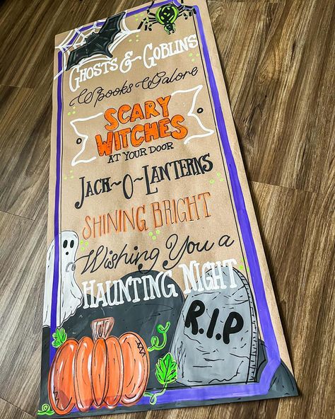 Cute vertical banner roll sign! Love the Halloween theme!👻🧡🎃🕸️ #halloween #october #banner #banners #bannerart #butcherpaperbanner Halloween Banner Ideas, Halloween Banners, Vertical Banner, Scary Witch, Banner Ideas, Halloween Banner, Theme Halloween, Butcher Paper, Halloween Theme