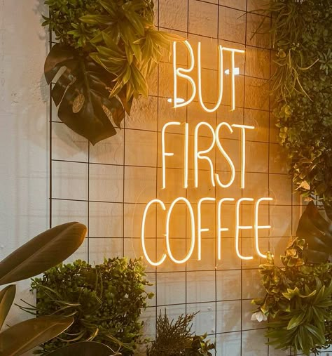 But First Coffee Neon Sign Decor For Cafe Ideas, Coffee Corner Aesthetic, Neon Signs For Cafe, Cafe Neon Sign, Coffee Neon Light Signs, Neon Coffee Sign, Cafe Signs, Cafe Neon Sign Coffee Shop, Coffee Neon Sign