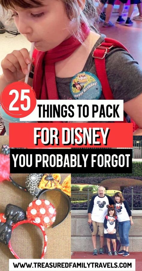 25 Things to Pack for Disney You Probably Forgot Disney Must Pack List, Best Snacks To Pack For Disney World, Disney Family Packing List, Magic Kingdom Packing List, Best Snacks For Disney World, How To Pack For Disneyland, Packing Food For Disneyland, Disney World Backpack List, Best Bag For Disneyland