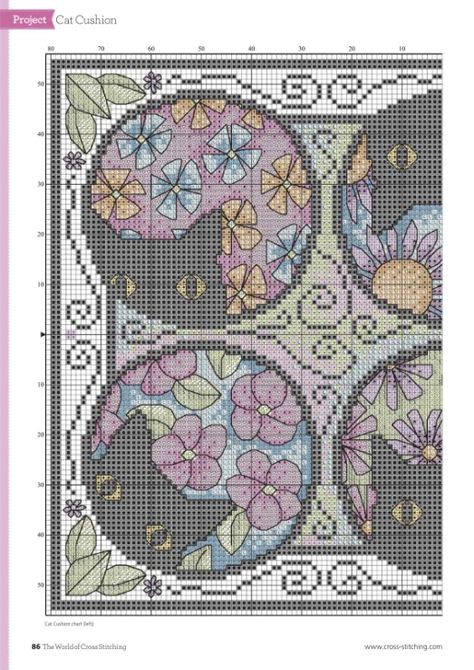 Cross Stitch Patterns Free Vintage, Cross Stitch Gallery, Cross Stitch Owl, Cat Cross Stitches, The World Of Cross Stitching, Fantasy Cross Stitch, Cat Cross Stitch Pattern, Cross Stitch Tree, Animal Cross Stitch Patterns