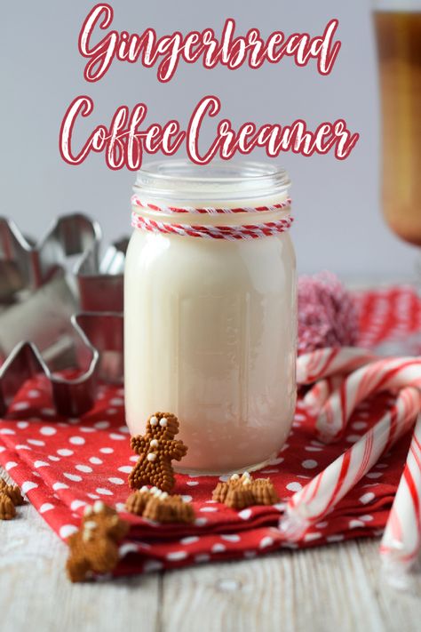 Homemade Gingerbread Coffee Creamer, How To Make Flavored Coffee Creamer, Gingerbread Creamer Recipe, Christmas Coffee Creamer Recipes, Christmas Coffee Creamer, Homemade Coffee Creamers, Gingerbread Creamer, Home Made Coffee Creamer, Homemade Flavored Coffee Creamer