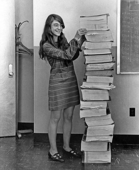 Margaret Hamilton, NASA's lead software engineer for the Apollo Program, stands next to the code she wrote by hand that led to the moon landings in 1969⠀ Valentina Tereshkova, Margaret Hamilton, Apollo 11 Mission, Apollo Program, Steve Irwin, Apollo Missions, Amelia Earhart, Neil Armstrong, Boston Marathon