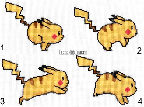 Pikachu Running, Cross Stitch Pokemon, Pikachu Embroidery, Pikachu Cross Stitch Pattern, Running Animation, Pikachu Cross Stitch, Stitch Pokemon, Gaming Painting, Cross Stitch Tattoo