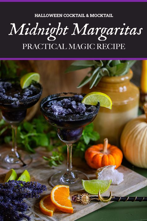 The Owens Sisters’ Midnight Margaritas from Practical Magic Witchy Margarita, Practical Magic Midnight Margaritas, Practical Magic Bachelorette Party, Practical Magic Birthday Party, Practical Magic Themed Party, Practical Magic Party, Midnight Margaritas Practical Magic, 90s Witch, Orange Simple Syrup