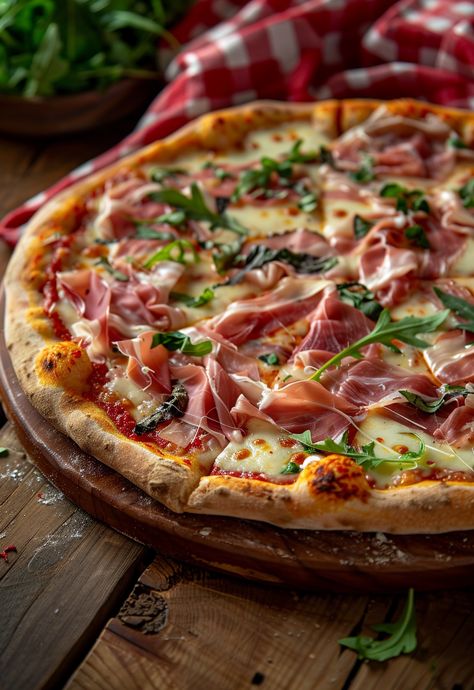 Learn How to Cook Prosciutto Pizza Recipe For Free | Recipes You'll Love, Made Easy! Brazilian Pizza, Pizza Shoot, Italian Restaurant Food, Prosciutto Pizza Recipes, Pizza With Prosciutto, Pizza Recipe Easy, Pizza Prosciutto, Pizza Focaccia, Trendy Recipes