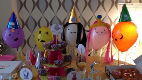 Adventure Time Balloons, Cartoon Birthday Party Themes, Adventure Time Birthday Decorations, Adventure Time Baby Shower Ideas, Adventure Time Birthday Party Ideas, Adventure Time Theme Party, Adventure Time Party Ideas, Adventure Time Stuff, Adventure Time Party