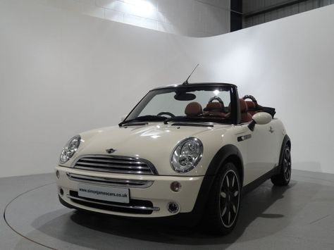 MINI Cooper Sidewalk 1.6 Convertible Finished in Pepper White with Malt Brown English Leather Interior. For more spec and images: http://www.simonjamescars.co.uk/mini-convertible-cooper-sidewalk-in-chesterfield-south-yorkshire-3432396 Mini Cooper Aesthetic White, White Mini Cooper Convertible, Cream Mini Cooper Aesthetic, Brown Mini Cooper, Cream Mini Cooper, Cute Mini Cooper, Mini Cooper Aesthetic, Convertible Mini Cooper, White Mini Cooper