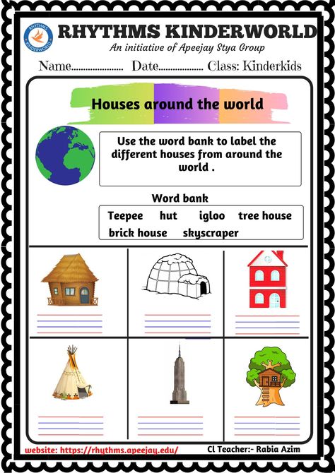 Worksheet on types of Houses Types Of Houses Worksheet, Types Of Forces, Active Learning Strategies, Blood Types, Worksheets For Class 1, Different Types Of Houses, Active Learning, Picture Dictionary, 2nd Grade Worksheets